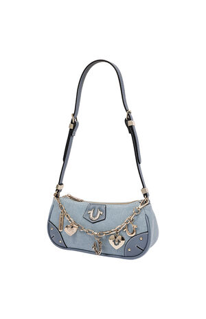 Horseshoe Chain Denim Shoulder Bag image number 3
