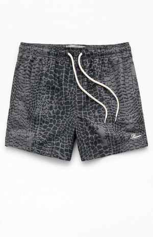 Black Crocodile 4.5" Swim Trunks image number 1