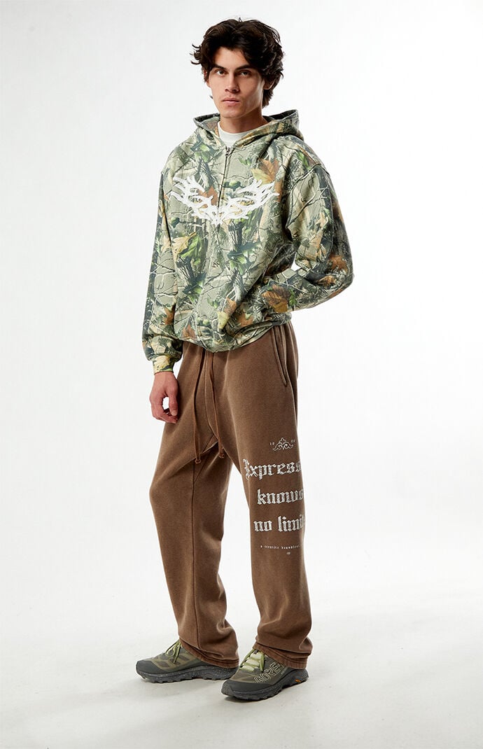 Pacsun Brown Expressions Baggy Sweatpants