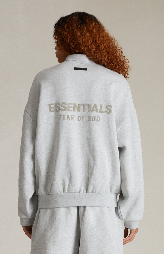 シャツ Essentials Fleece Polo Sweatshirt Light Heather Grey Fear of God Essentials Light Heather Grey Fleece Polo