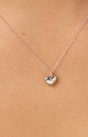 Lev Small Silver Heart Necklace image number 2