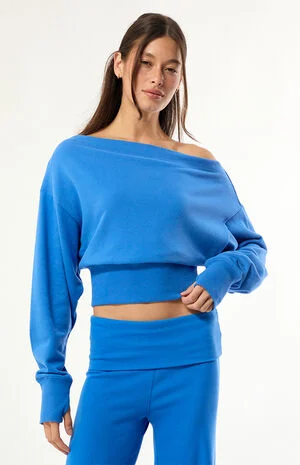 Active French Terry Off-The-Shoulder Sweatshirt image number 2