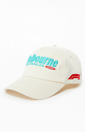 x PacSun Cream Melbourne Australia Southern Land Twill Snapback Hat image number 4