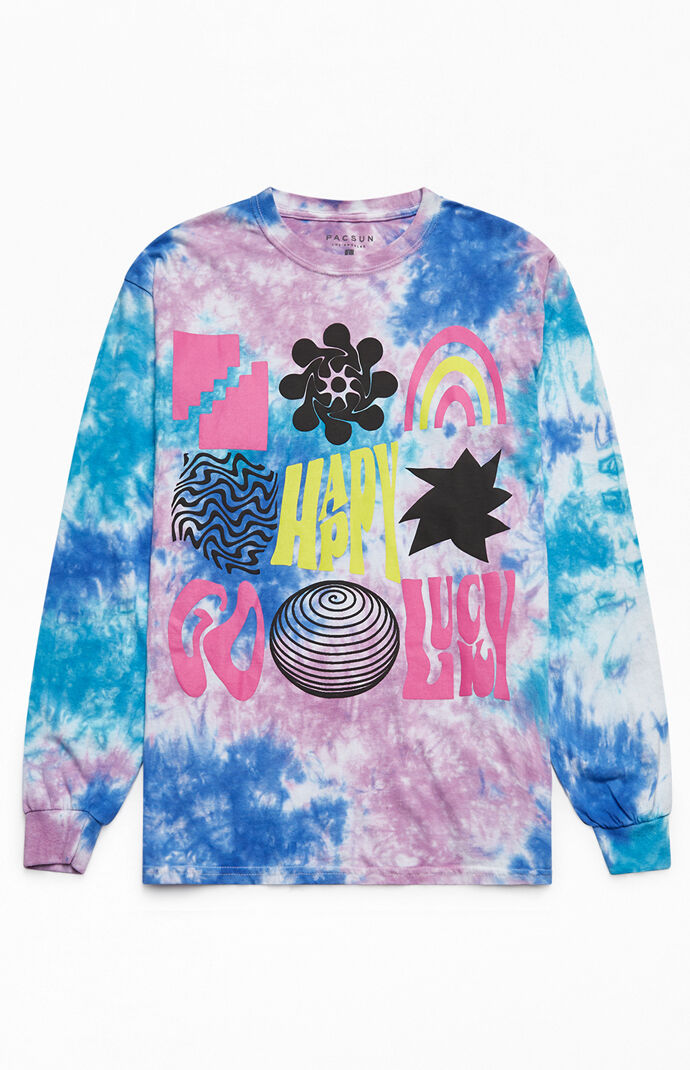 Happy Go Lucky Tie-Dye Long Sleeve T-Shirt
