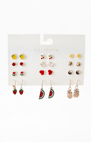 12 Pack Fruity Earrings image number 1