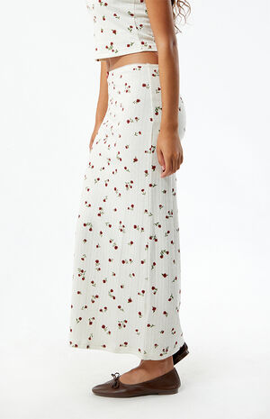Ditsy Pointelle Midi Skirt image number 3