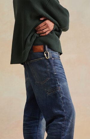 Dark Indigo Distressed Baggy Jeans image number 2