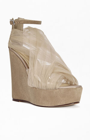 Women's Ballerine Nude Wedge Sandals image number 2