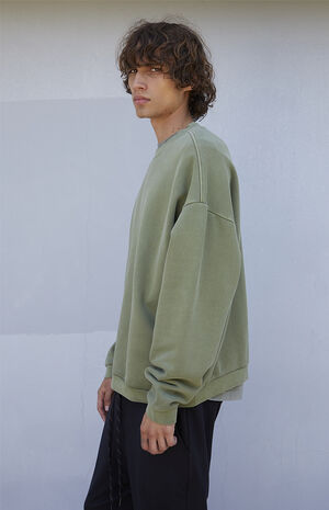 Green Vintage Wash Comfort Crew Neck Sweatshirt image number 5