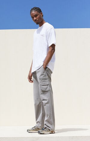 Oyster Gray Baggy Cargo Pants