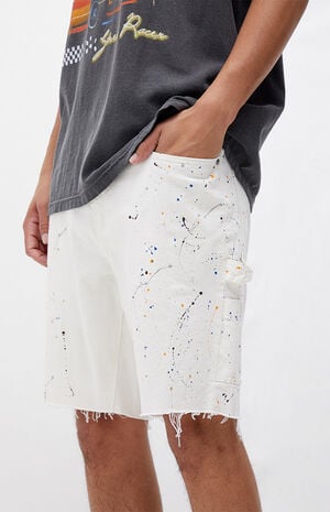 Cream Carpenter Denim Shorts image number 5
