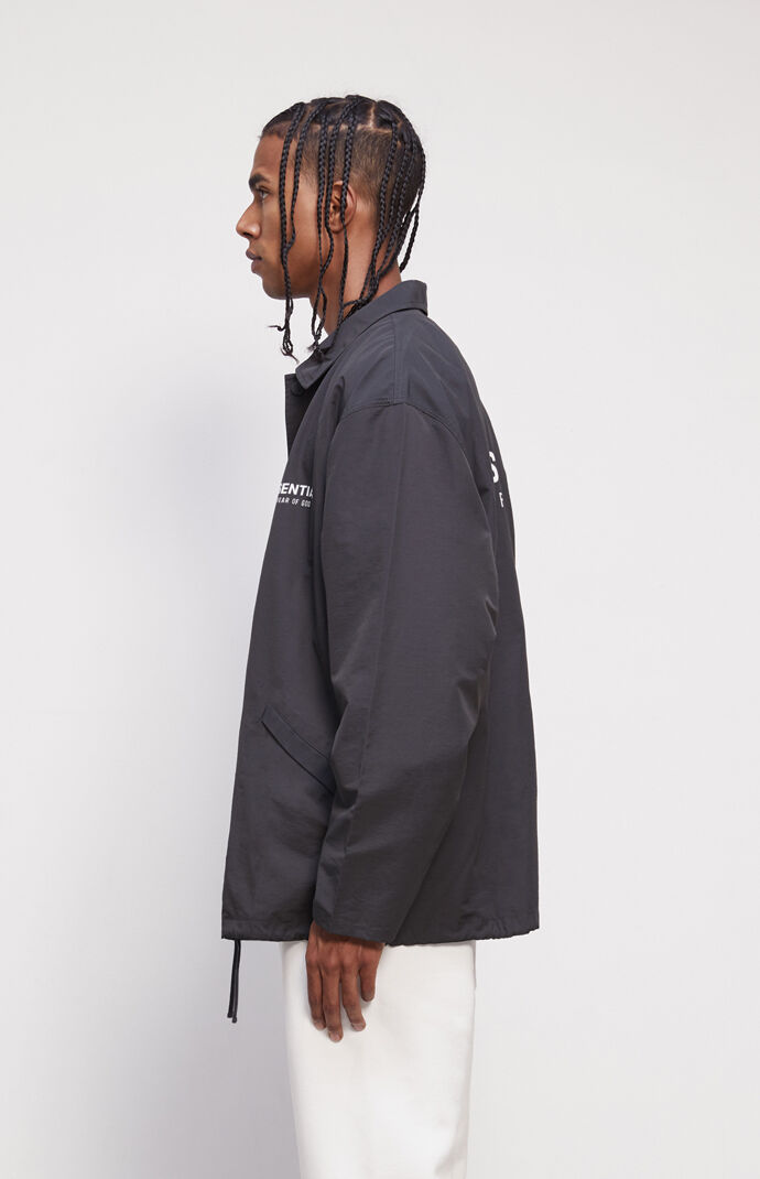Fear of God Essentials Essentials Black Coach Jacket | PacSun