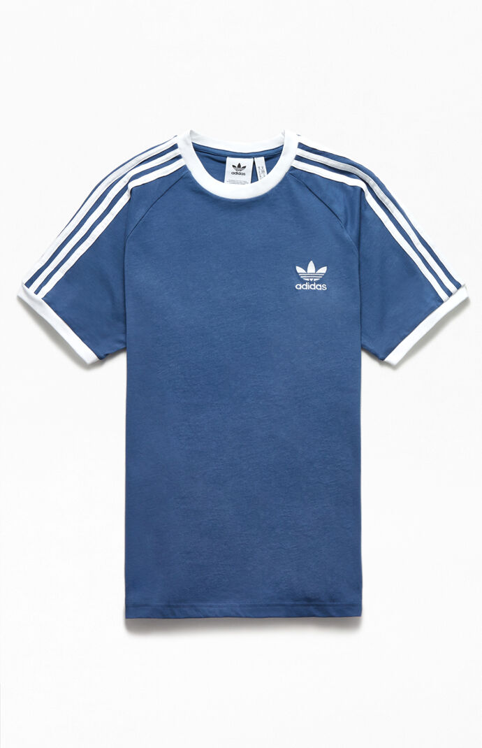 Blue 3-Stripes Ringer T-Shirt
