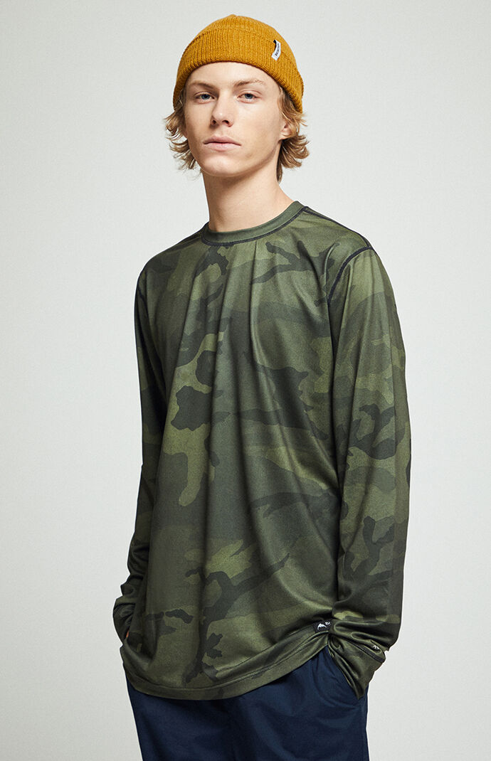 Camo Midweight Merino Base Layer Crew