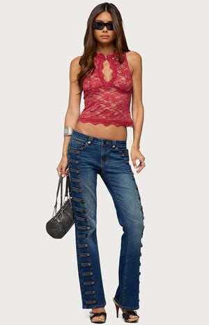 Button Loop Low Rise Bootcut Jeans image number 5