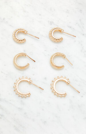 Textured Huggie Hoop Earrings image number 1
