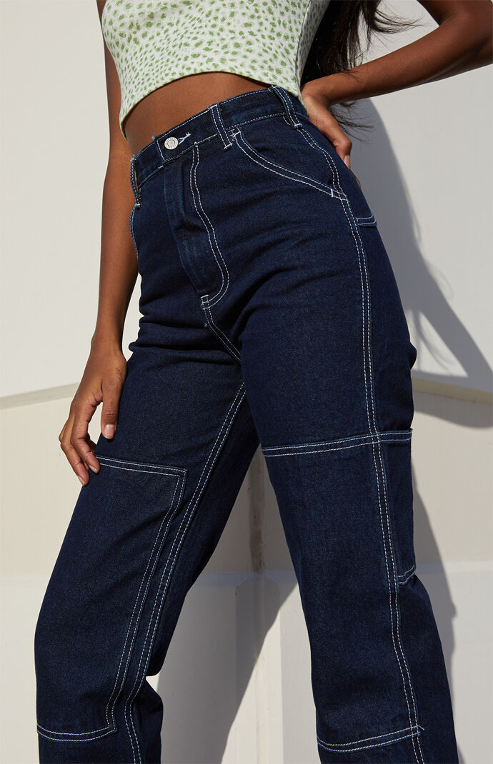 Ariana dark wash painter pants slim leg hot sale