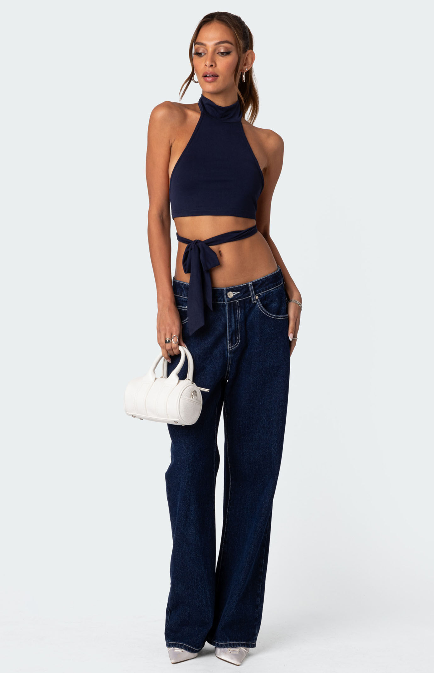 Edikted Hamlin Wrap Tie Crop Top | PacSun