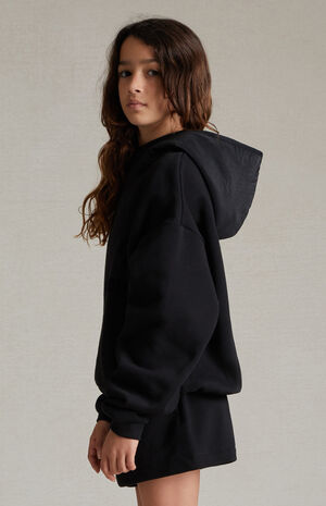 Essentials Jet Black Nylon Fleece Hoodie image number 2