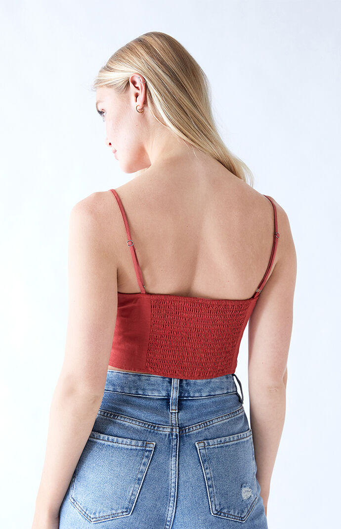 LA Hearts LaceUp Corset Tank Top at