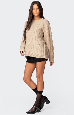 Kennedy Oversized Cable Knit Sweater image number 4