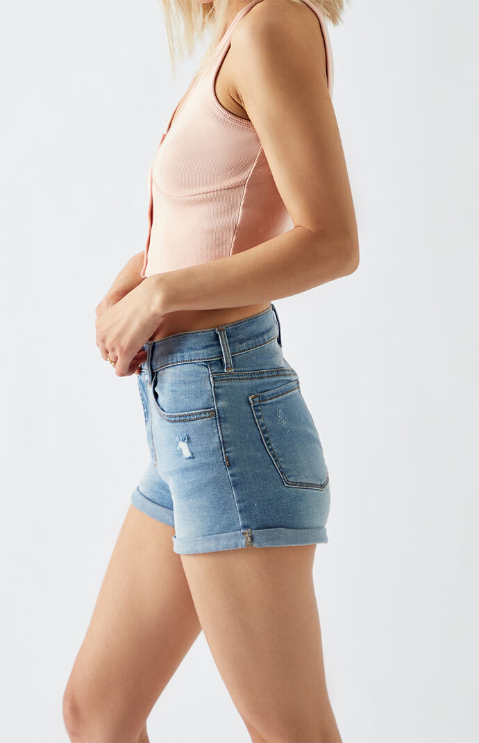 Rebecca Blue Denim Shortie Shorts