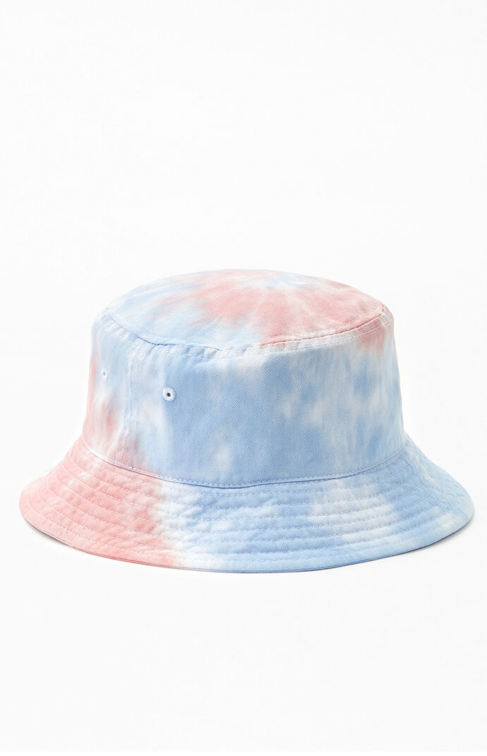 blue tie dye bucket hat