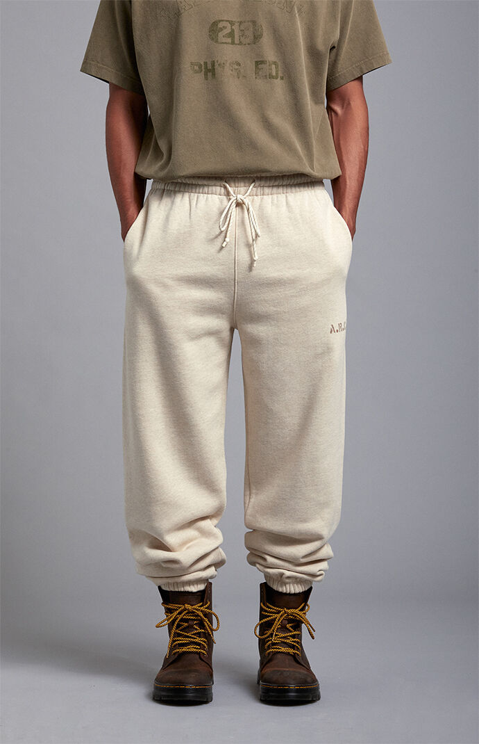 A.R.C. Heather Oatmeal Heavyweight Fleece Jogger Sweatpants