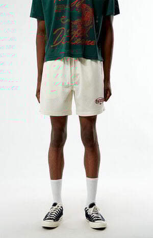 Cream Mesh Basketball Shorts image number 2