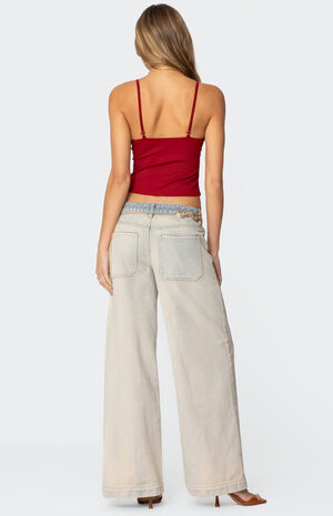 Rhiannon Washed Wide Leg Jeans image number 5