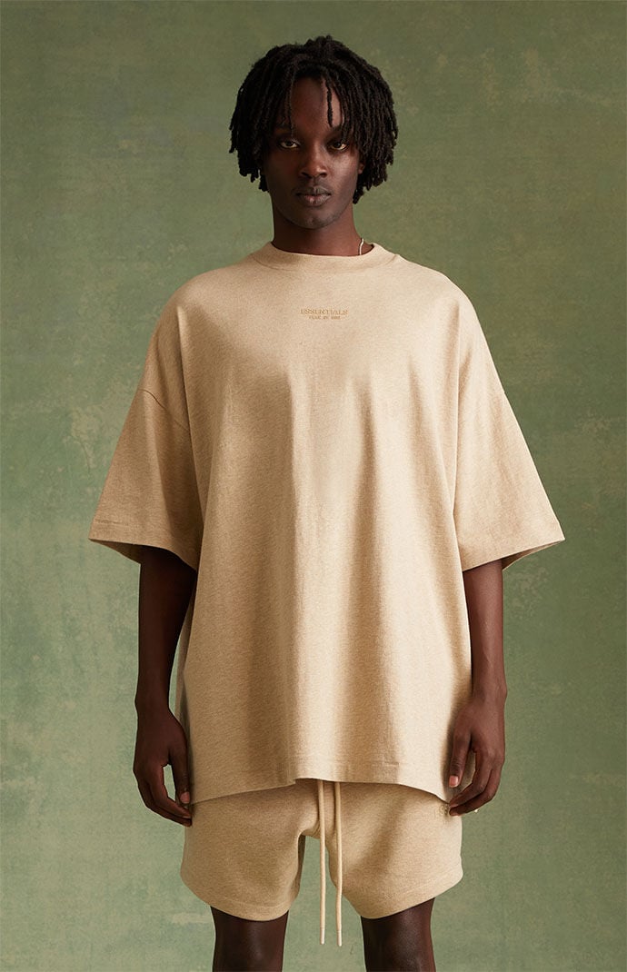 Fear of God Essentials Gold Heather T-Shirt | PacSun