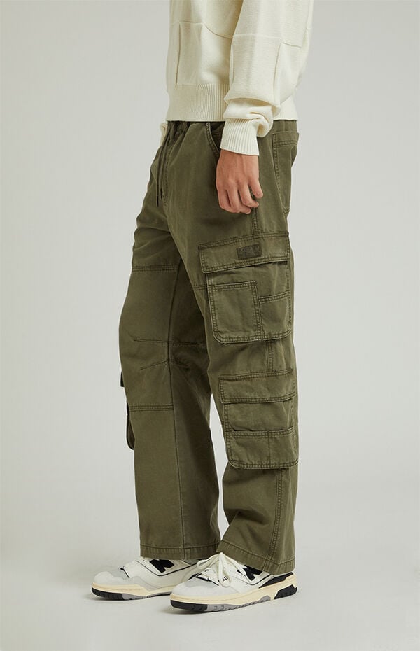 Olive Ripstop Baggy Cargo Pants