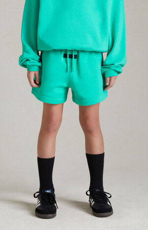 Essentials Mint Leaf Fleece Running Shorts image number 2