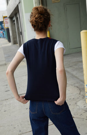 White & Red Riley Sweater Vest image number 4