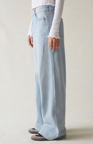 Eco Light Indigo Low Rise Baggy Jeans image number 3