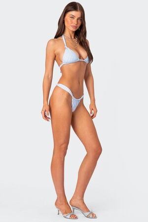 Gingham High Cut Bikini Bottom image number 3