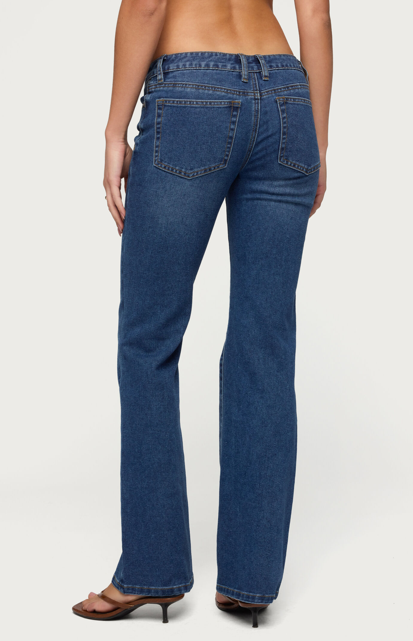 Edikted Vania Ultra Low Rise Bootcut Jeans