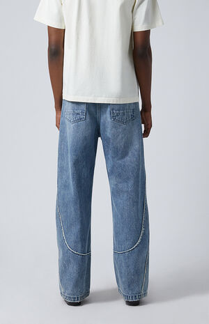 Blake Extreme Baggy Jeans Seamed Light Indigo image number 4