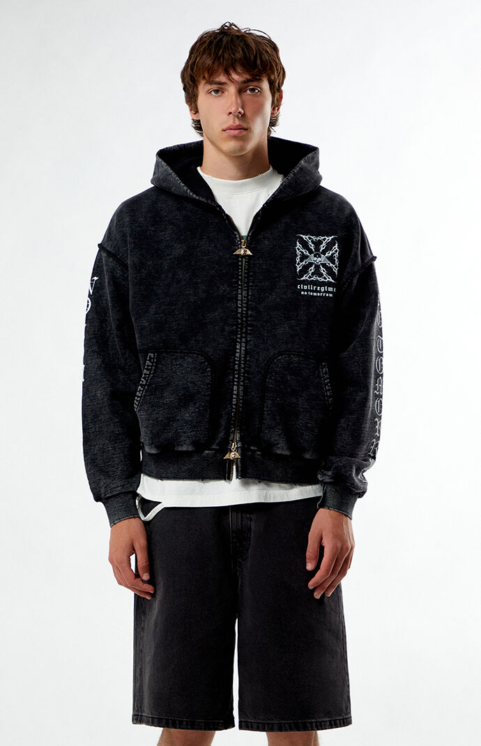 No Tomorrow x Civil Active Iron Skull Full Zip Cropped