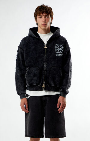 x Civil Active Iron Skull Full Zip Cropped Hoodie image number 3