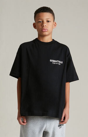 Kids Black Crew Neck T-Shirt image number 2
