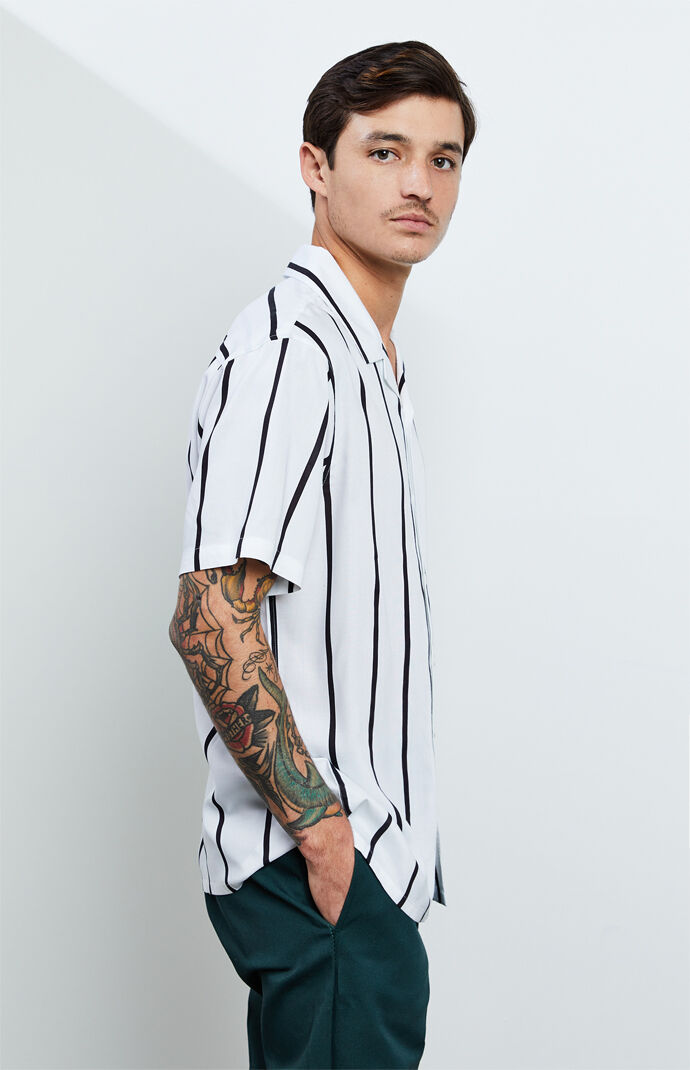 White Striped Camp Shirt