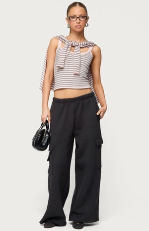 Petite Wide Leg Cargo Sweatpants image number 5