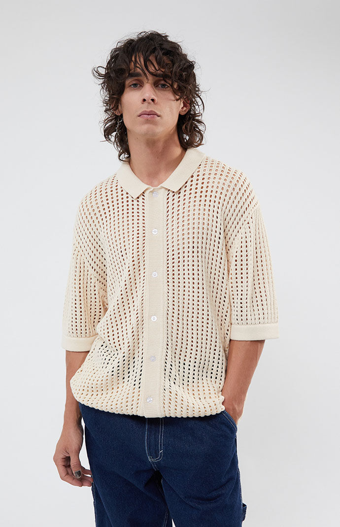 Off white camp shirt top