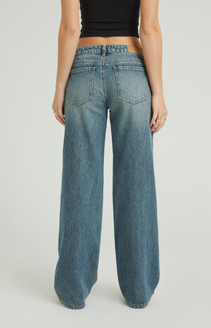 Indigo Low Rise Girlfriend Jeans image number 4