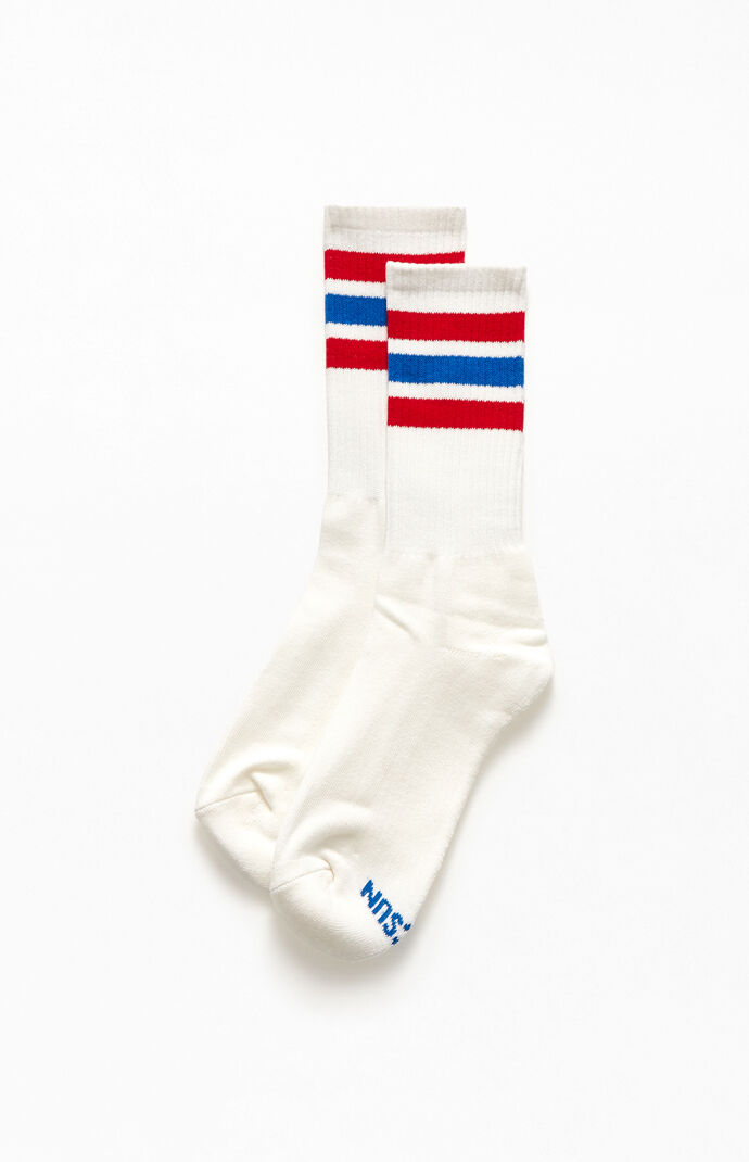 Recycled Gym Stripe Crew Socks