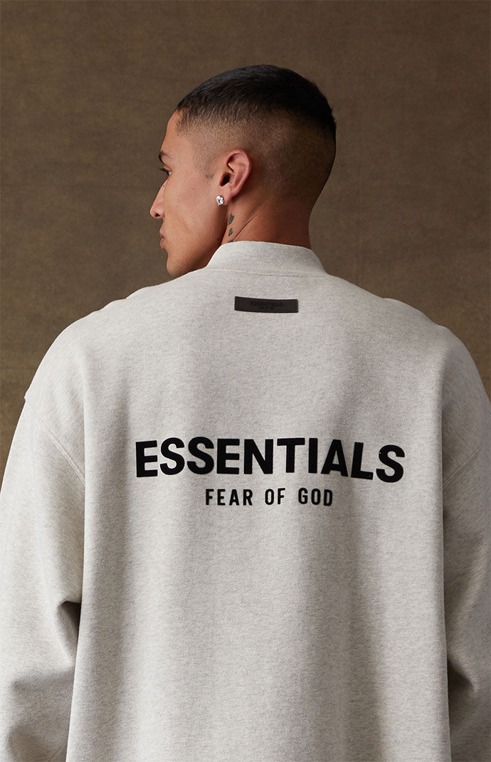 Essentials Fear Of God Light Oatmeal Relaxed Crew Neck Sweatshirt