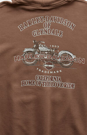 2000s Harley Davidson Brown Pullover Hoodie image number 4