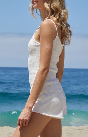 Teddy Bear & Bows Skylar Pointelle Tank Top image number 3