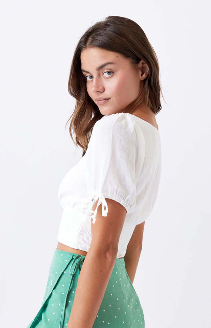 Smocked Surplice Top